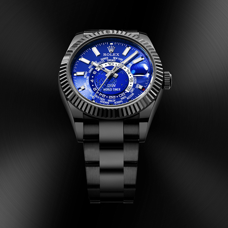 Rolex World Timer Black DLC Blue