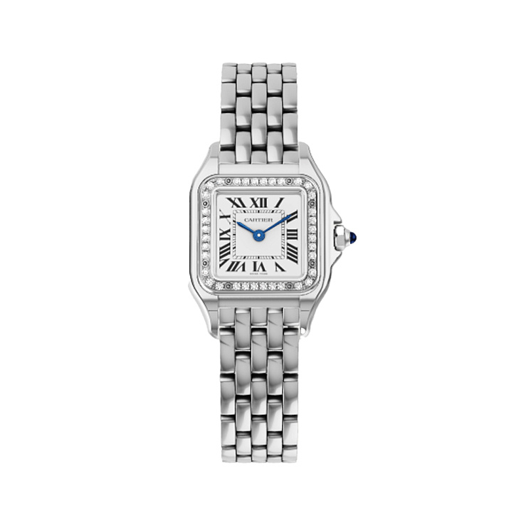 PANTHÈRE DE CARTIER Small Steel diamonds Bezel