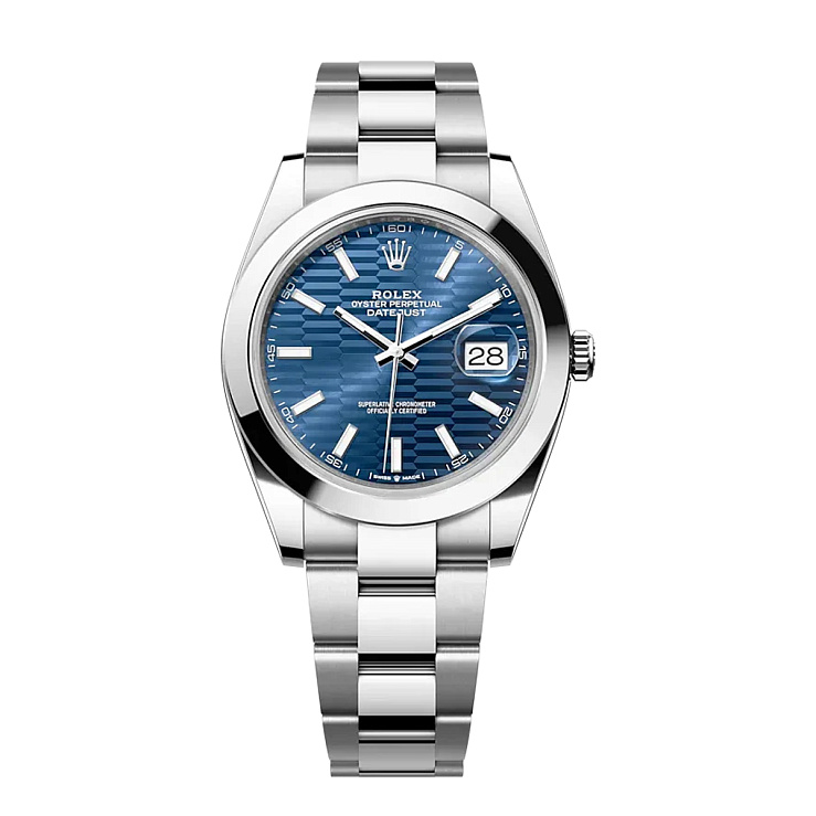 Oyster Perpetual Datejust 41 mm Blue motif dial Oyster bracelet