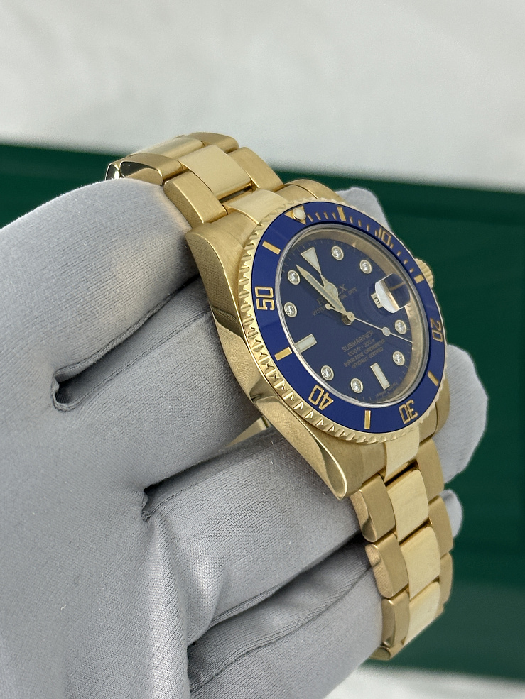 SUBMARINER DATE 40MM YELLOW GOLD CERAMIC DIAMONDS INDEX