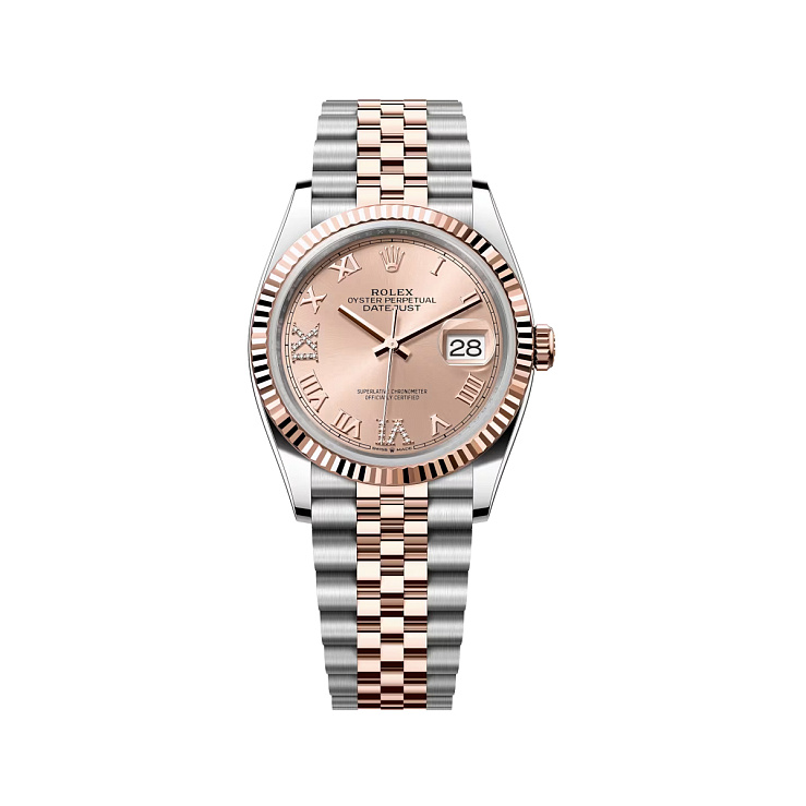 Datejust 36mm Steel & Everose Gold Rose Diamonds Dial Jubilee bracelet