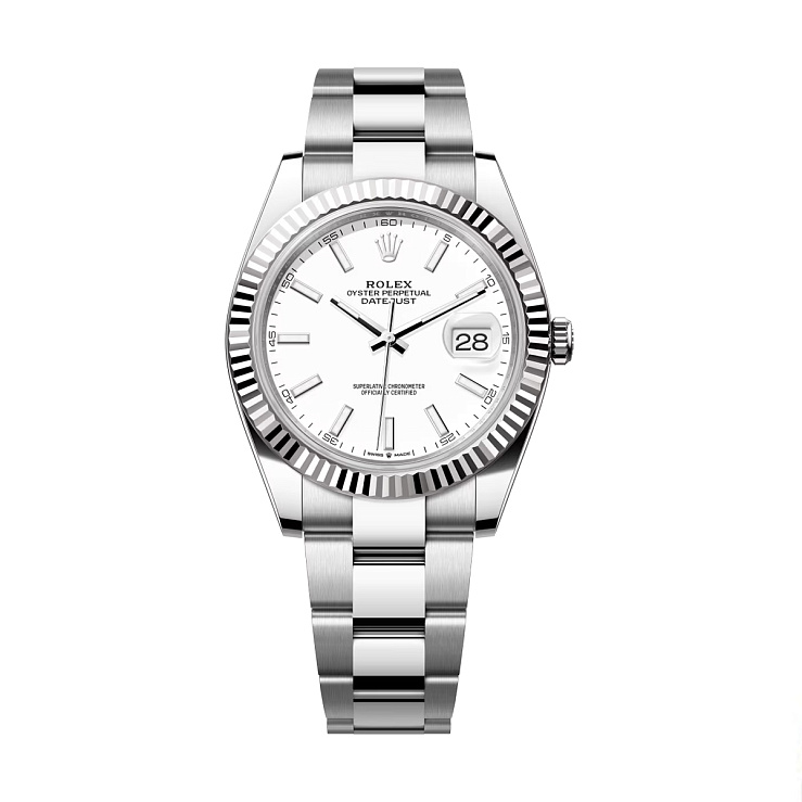 Datejust 41mm Steel and White gold White Dial Oyster Bracelet