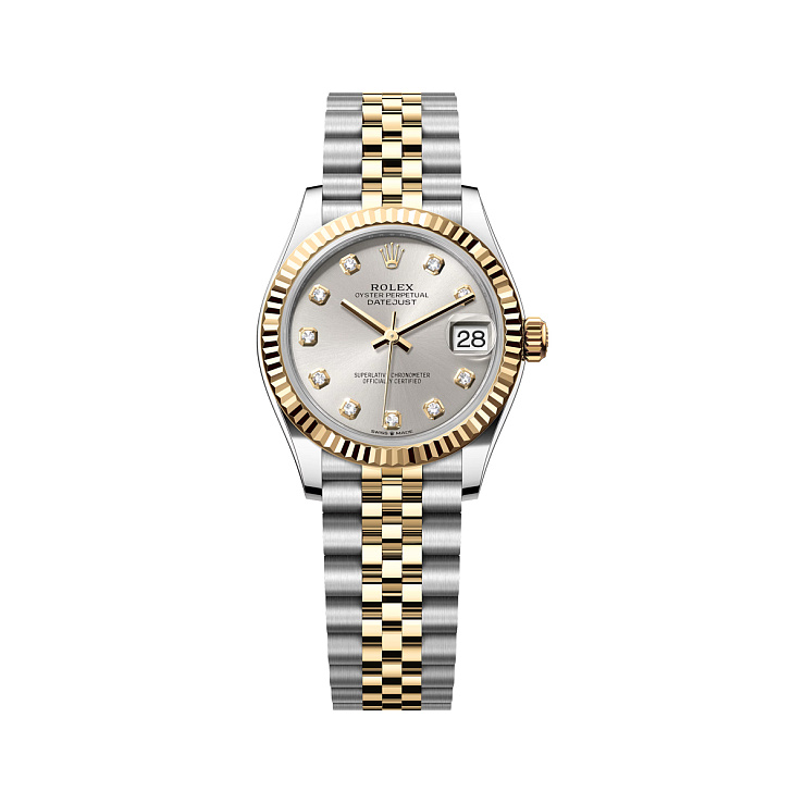 Datejust 31mm Steel & Yellow Gold Silver Diamond Dial Jubilee