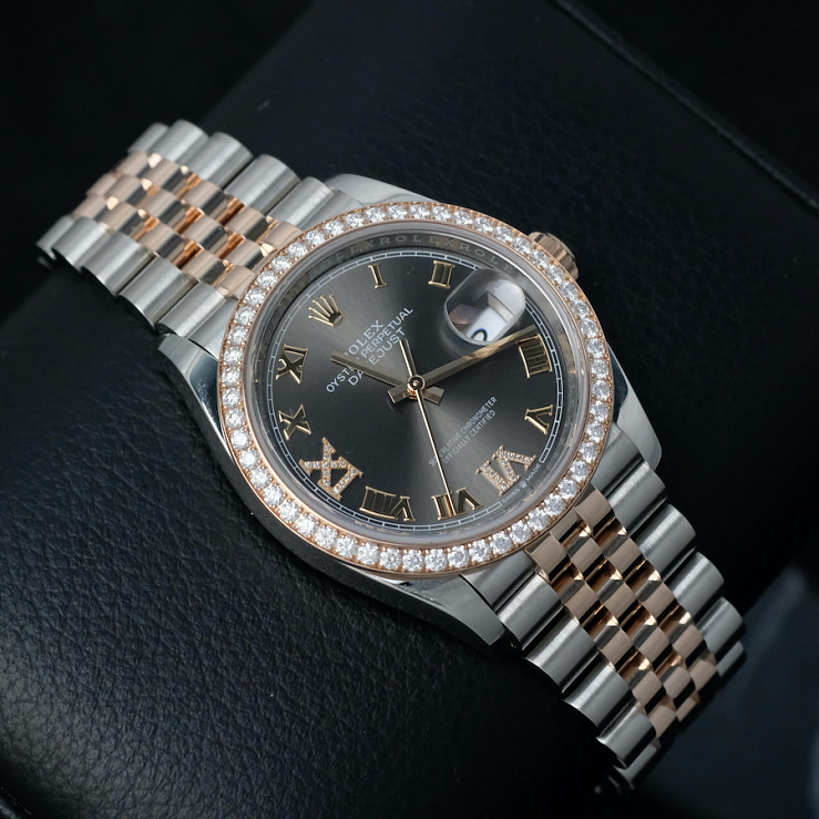 Datejust 36mm Steel & Rose Gold Diamond Bezel