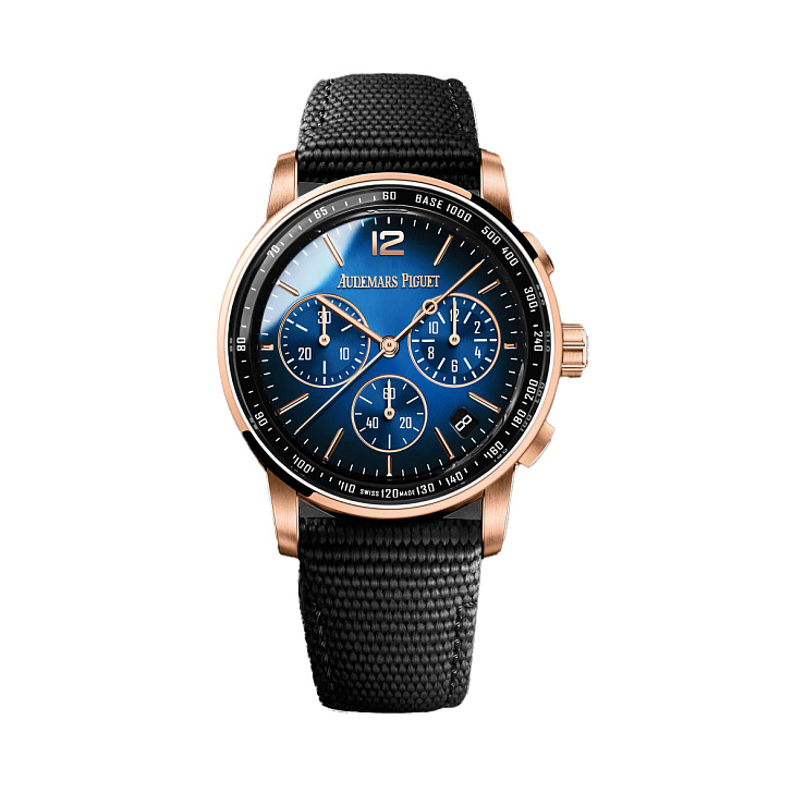 Code 11.59 by Audemars Piguet Chronograph 41mm Rose Gold Smoked Blue Dial