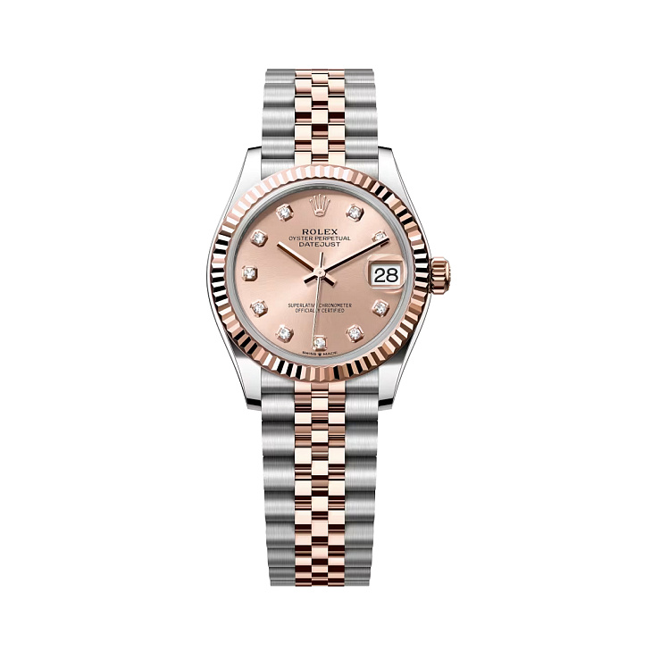 Datejust 31mm Steel & Everose gold Pink Dial diamonds jubilee bracelet