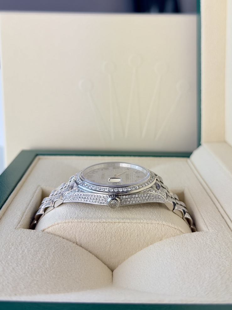 Datejust 41mm Full Pave Custom Diamonds Jubilee Bracelet