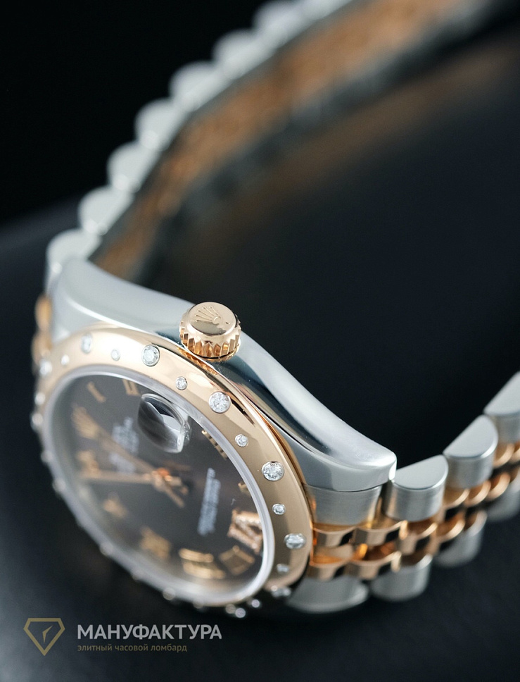 Oyster Perpetual Datejust 31мм Steel and Everose Gold 24 Diamond Bezel Chocolate Diamond Roman Vi Roman Dial