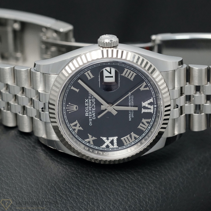 Datejust 36mm Steel & White Gold Purple Dial