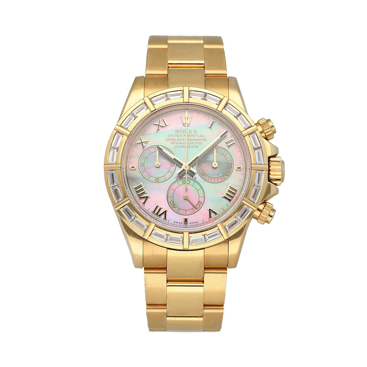 Daytona MOP Yellow Gold Baguette Diamond
