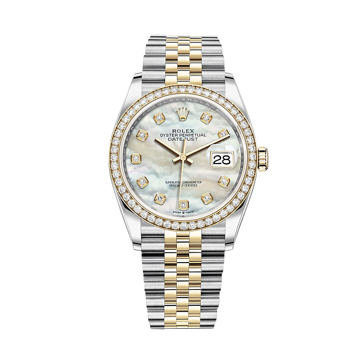 Oyster Datejust Two-Tone Factory Diamonds MOP Dial