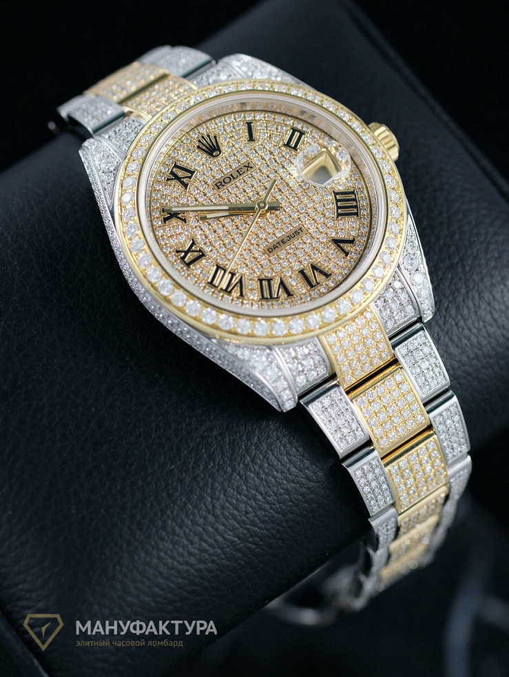Datejust 41mm Twotone Full Pave Custom Diamonds