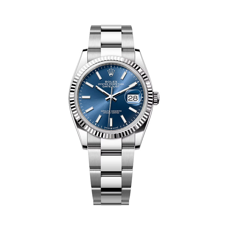 Datejust 36mm Steel & White Gold Blue Dial Oyster Bracelet