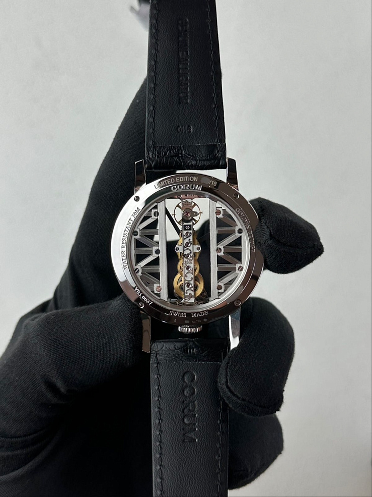 GOLDEN BRIDGE ROUND 43mm White Gold Baguette diamonds Limited Edition of 18 pieces