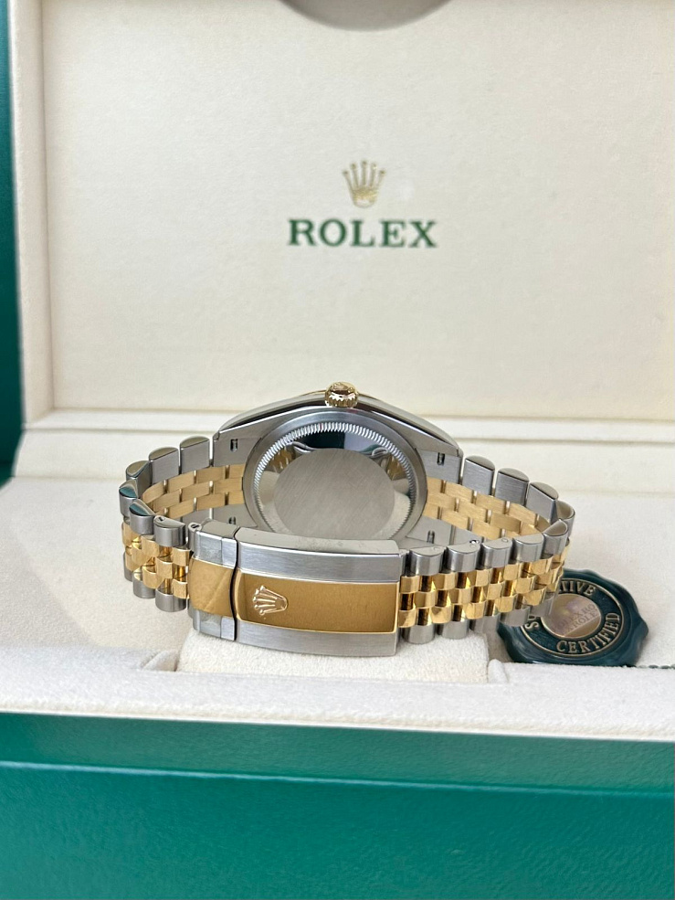 Datejust 36mm Steel & Yellow Gold Olive Green VI Diamond Dial Jubilee Bracelet