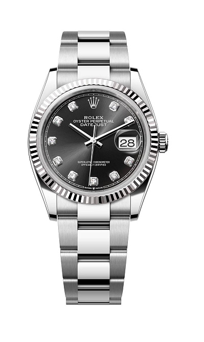 Oyster Perpetual Datejust 36 mm Diamond Index Black Dial 2024 Full Stickers