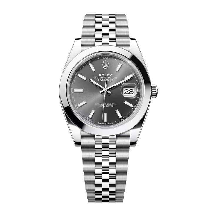 Datejust 41mm Steel Rhodium Grey Dial Jubilee Bracelet