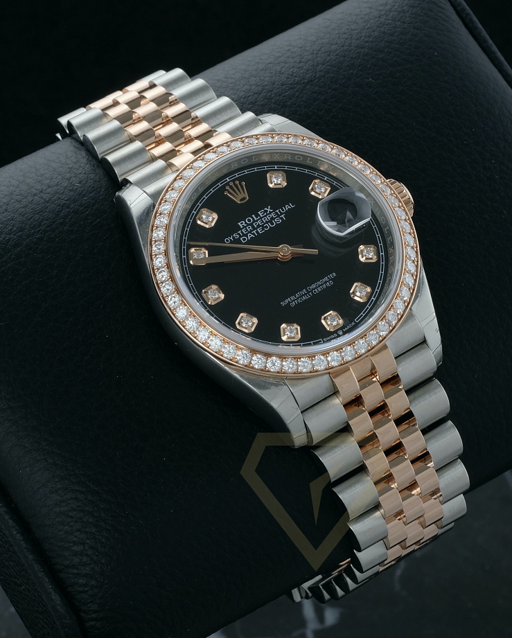 Oyster Perpetual Datejust 36 mm Everose Rolesor Factory diamonds 2021