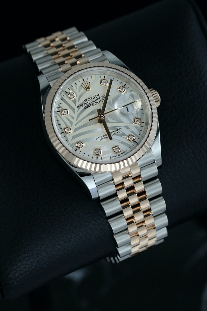 Datejust 36mm Steel and Everose Gold Flutted Dial