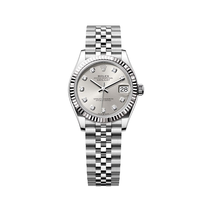 Datejust 31mm Steel & White gold Silver Dial Diamonds Jubilee bracelet