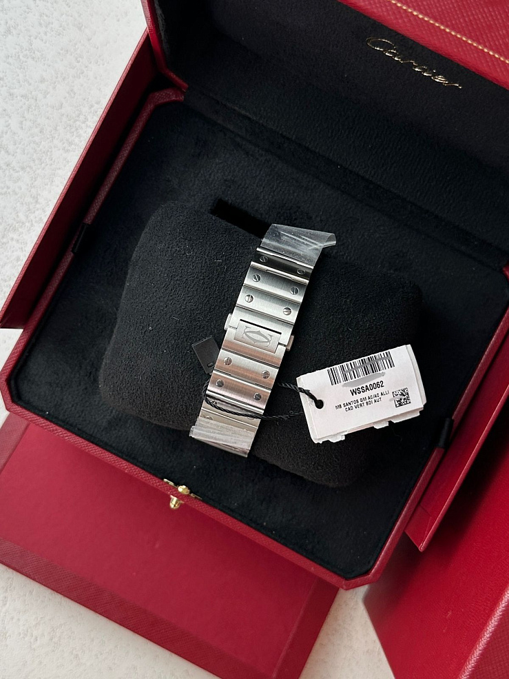 Santos De Cartier Large Green Dial Steel