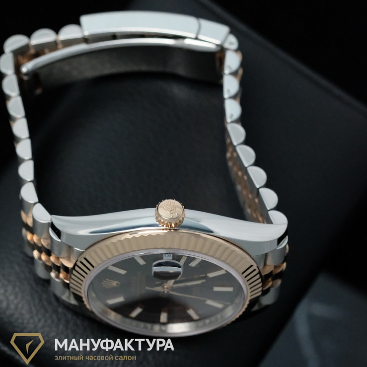 Datejust 41mm Steel Rose Gold Chocolate Dial