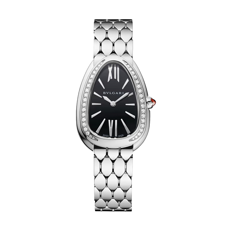 Serpenti Seduttori Steel Diamond bezel Black Dial 