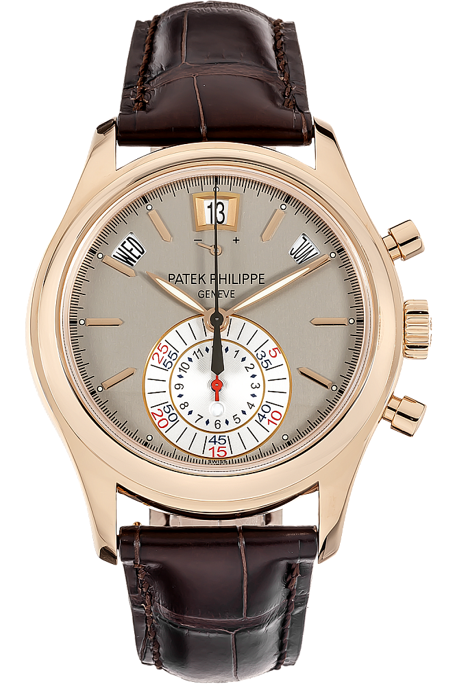 Annual Calendar Chronograph Rose Gold Silver Dial