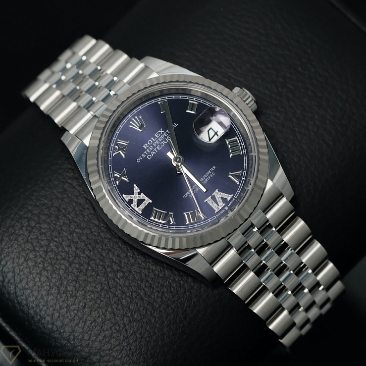 Datejust 36mm Steel & White Gold Purple Dial
