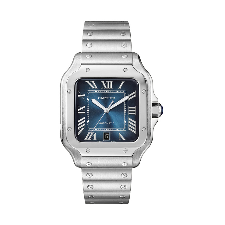 Santos De Cartier Large Blue Dial Steel