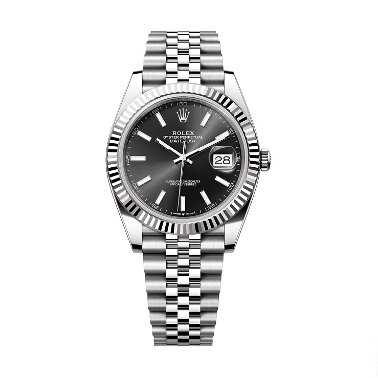 Datejust 41mm Steel & White Gold Black Dial Jubilee Bracelet