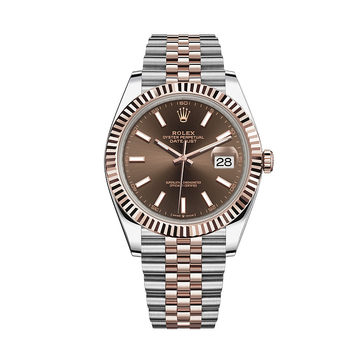 Datejust 41mm Steel Rose Gold Chocolate Dial