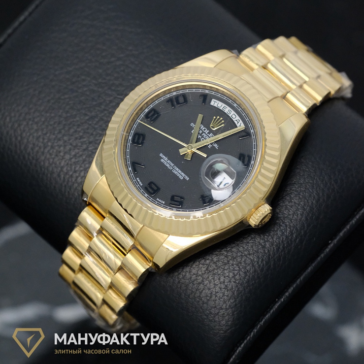 Day-Date II 41mm Yellow Gold President Black Dial