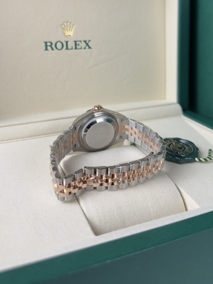 Lady-Datejust 28 Steel & Rose Gold Sundust Dial 17 Diamonds Jubilee bracelet