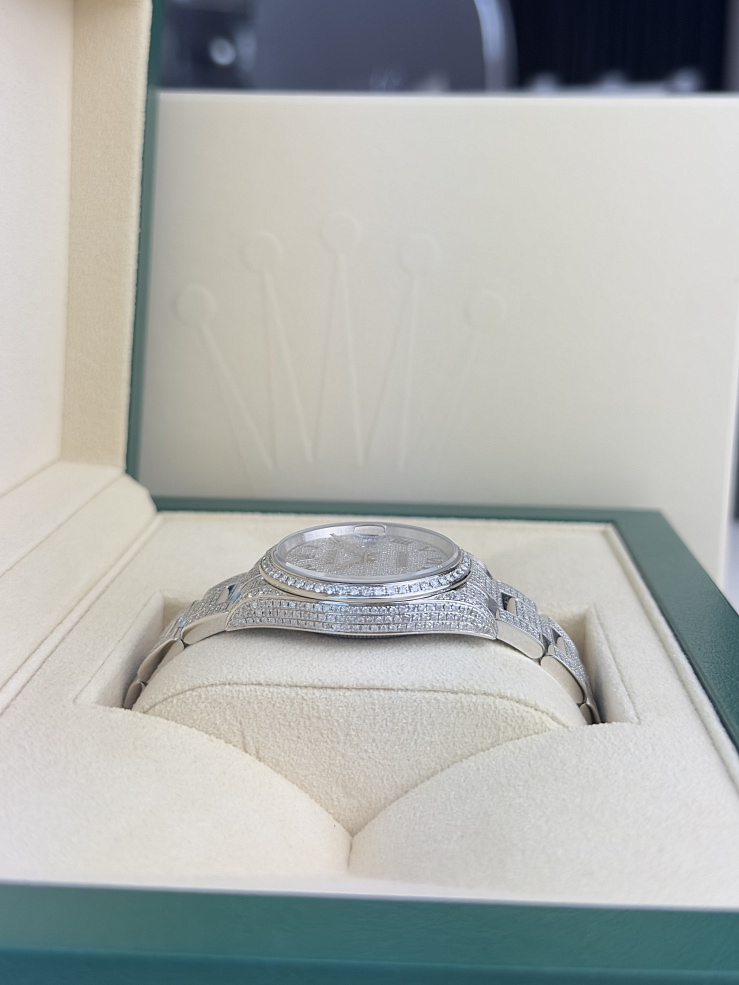 Datejust 36 mm Steel Iced CUSTOM DIAMONDS Oyster Bracelet