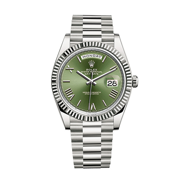Oyster Perpetual White Gold Day-Date Olive Dial