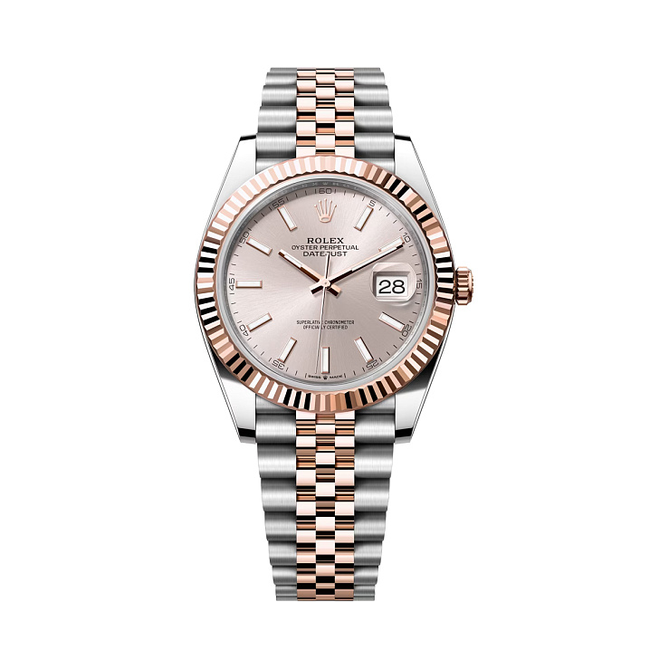 Datejust 41mm Steel Rose Gold Sundust dial jubilee bracelet