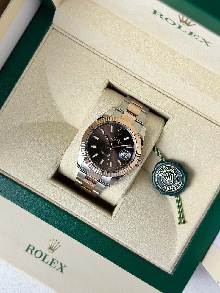 Datejust 41mm Steel & Rose Gold Chocolate dial Oyster bracelet