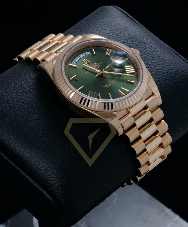 Day-Date Rose Gold Olive Dial