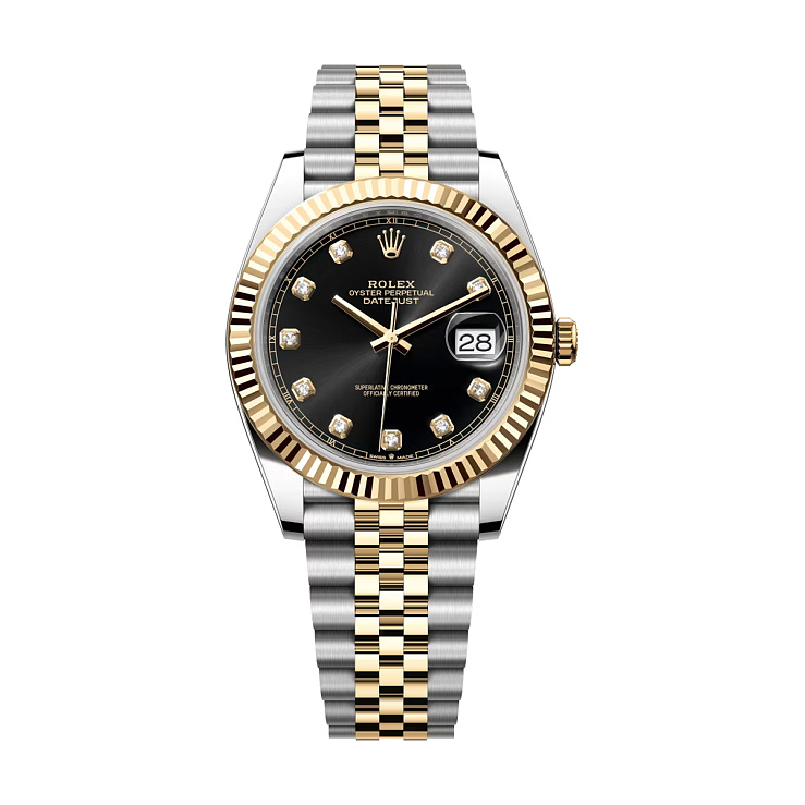 Datejust 41mm Steel & Yellow Gold Black Diamond Dial Jubilee Bracelet