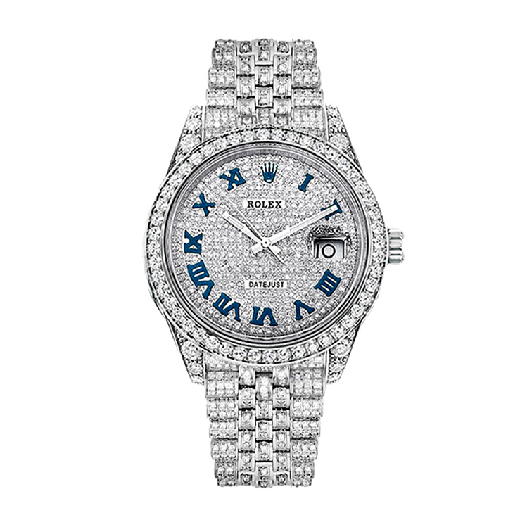 Datejust II Full Pave Iced Out Diamonds