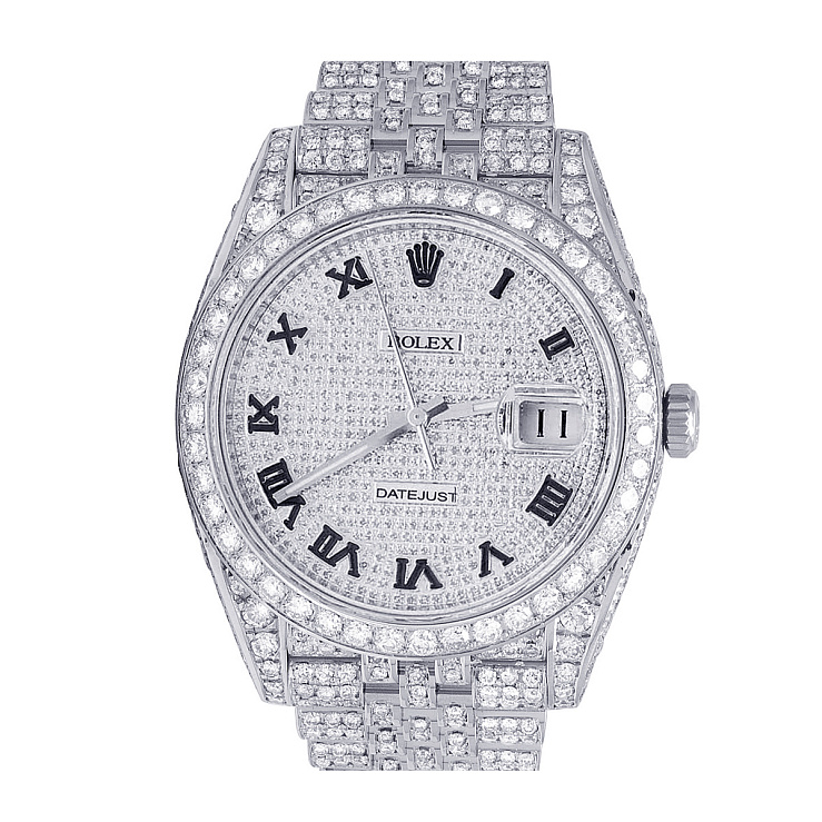 Datejust II Full Pave Iced Out Diamonds