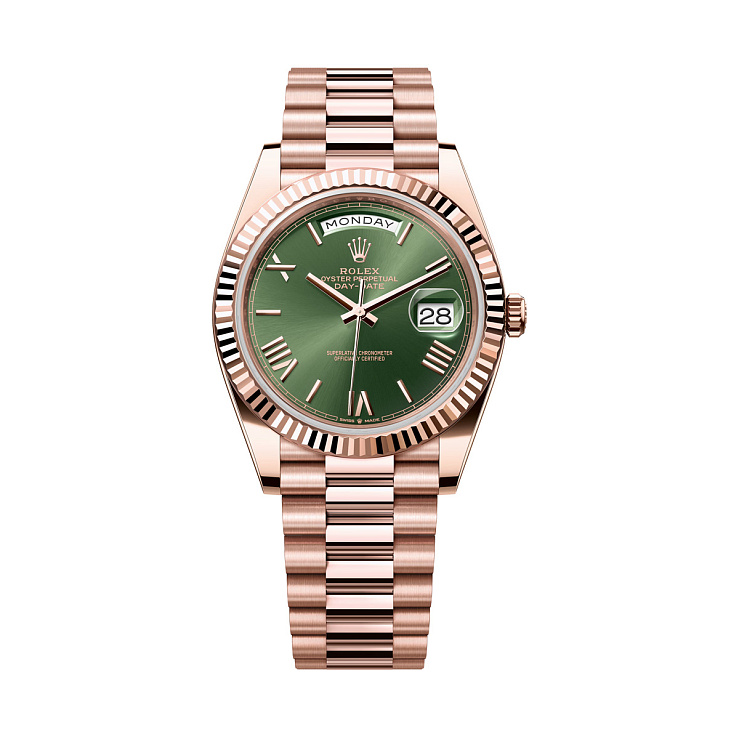 Day-Date 40 mm Rose Gold Olive Green Dial