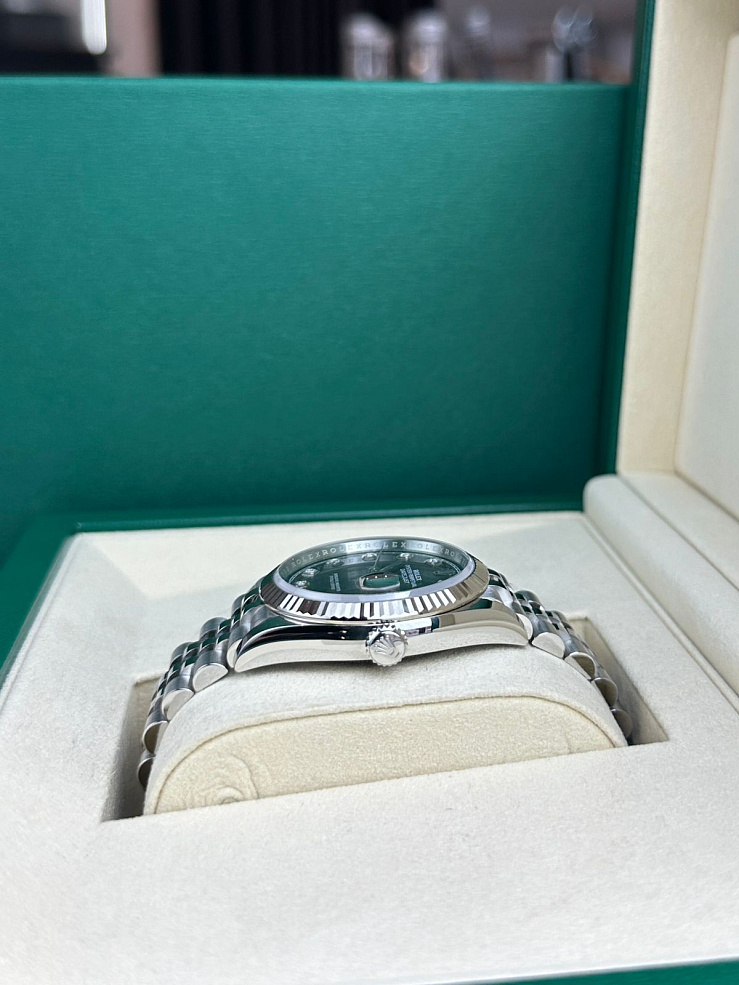 Datejust 36mm Steel & White Gold Black Dial Diamonds Jubilee bracelet