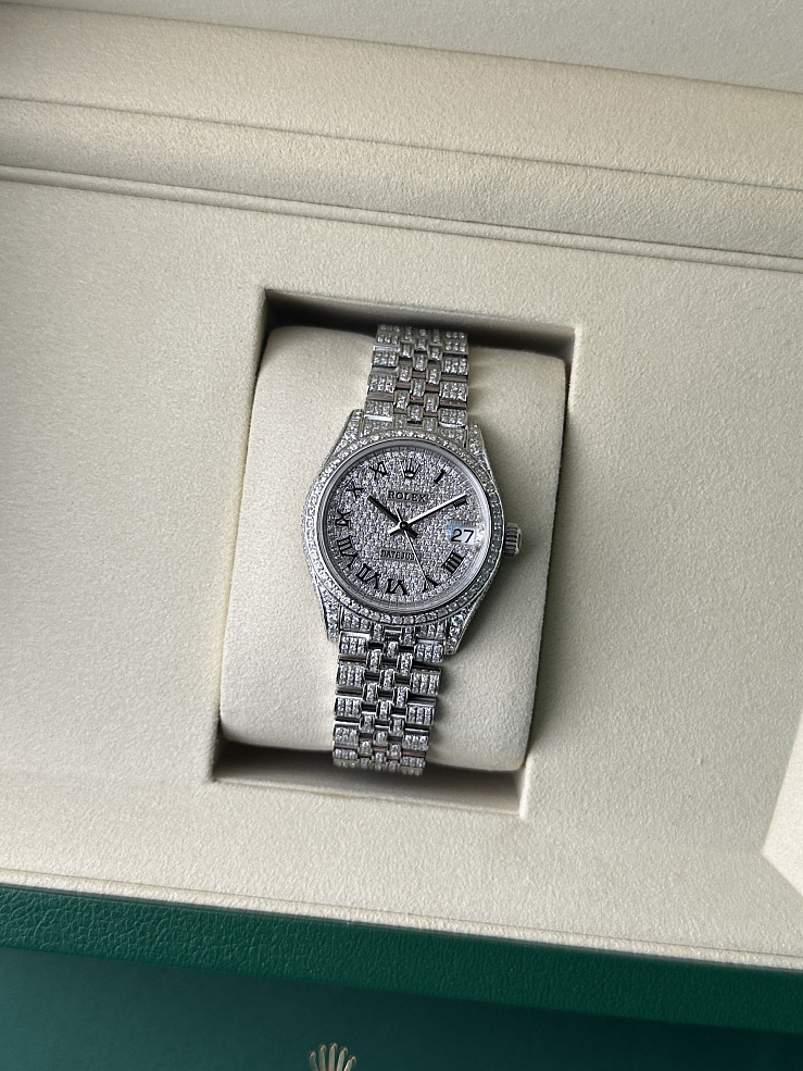 Datejust 31mm Custom Full Pave Iced Out Diamonds Jubilee