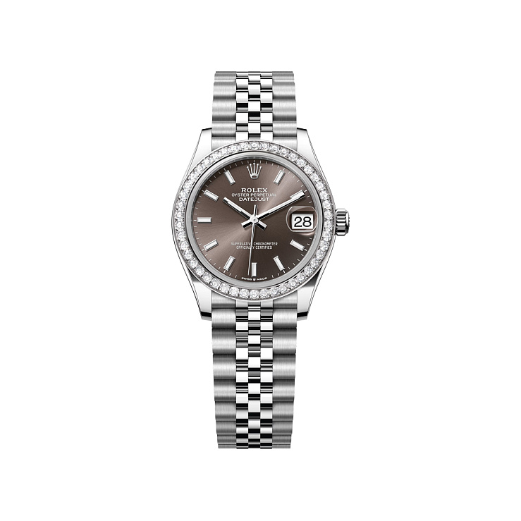 Datejust 31mm Steel & White gold Dark Grey Dial Diamond Bezel Jubilee