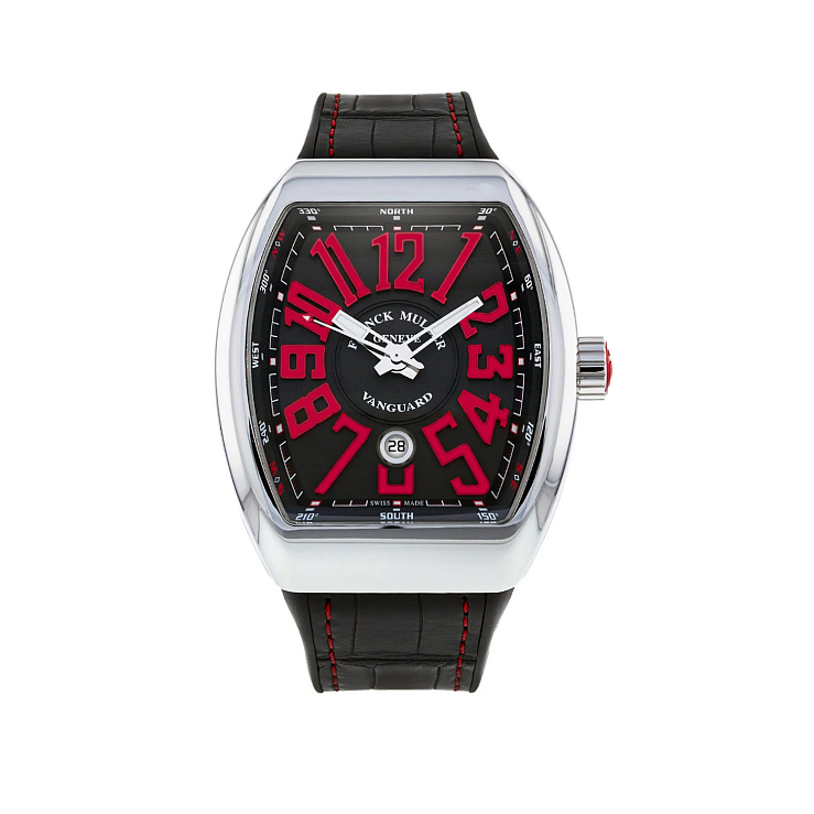 Vanguard Black and red dial Steel 45mm