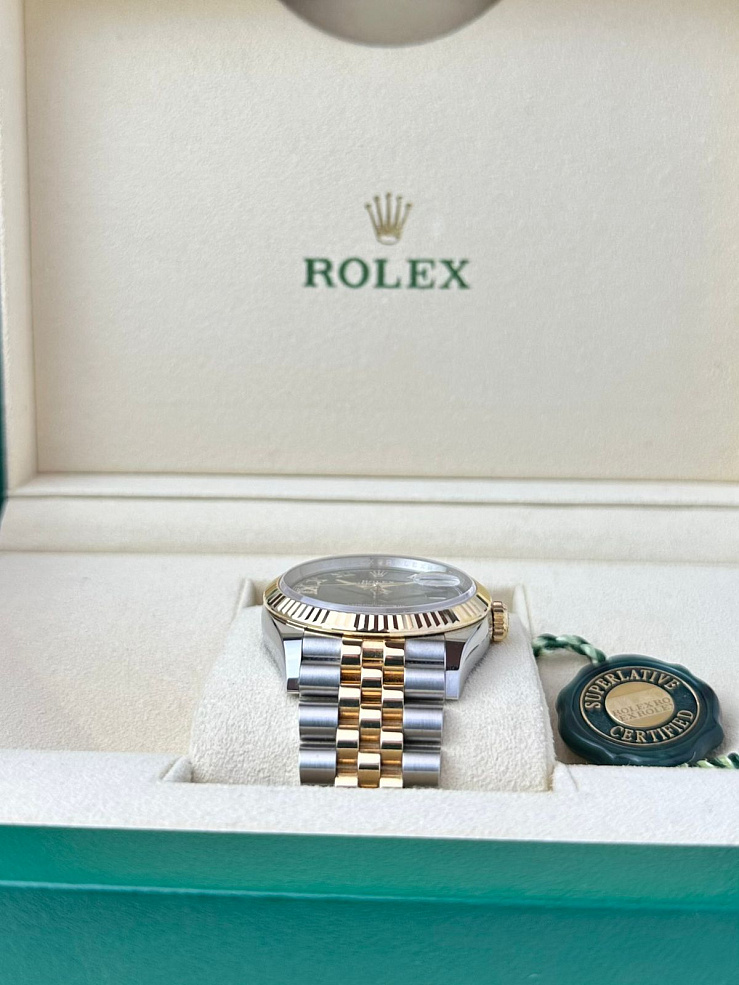 Datejust 36mm Steel & Yellow Gold Olive Green VI Diamond Dial Jubilee Bracelet