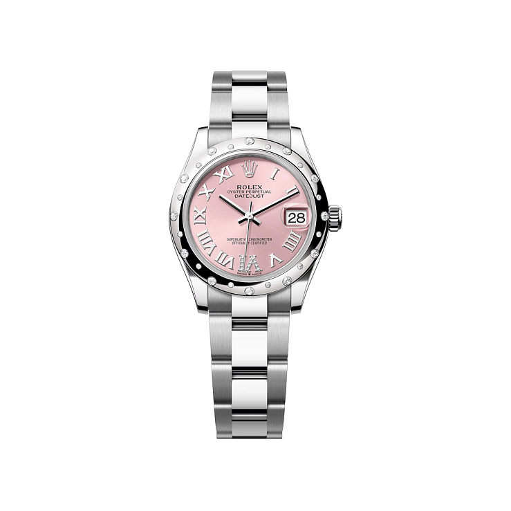 Datejust 31mm Steel & White gold Pink VI Diamond Dial Diamond Bezel Oyster