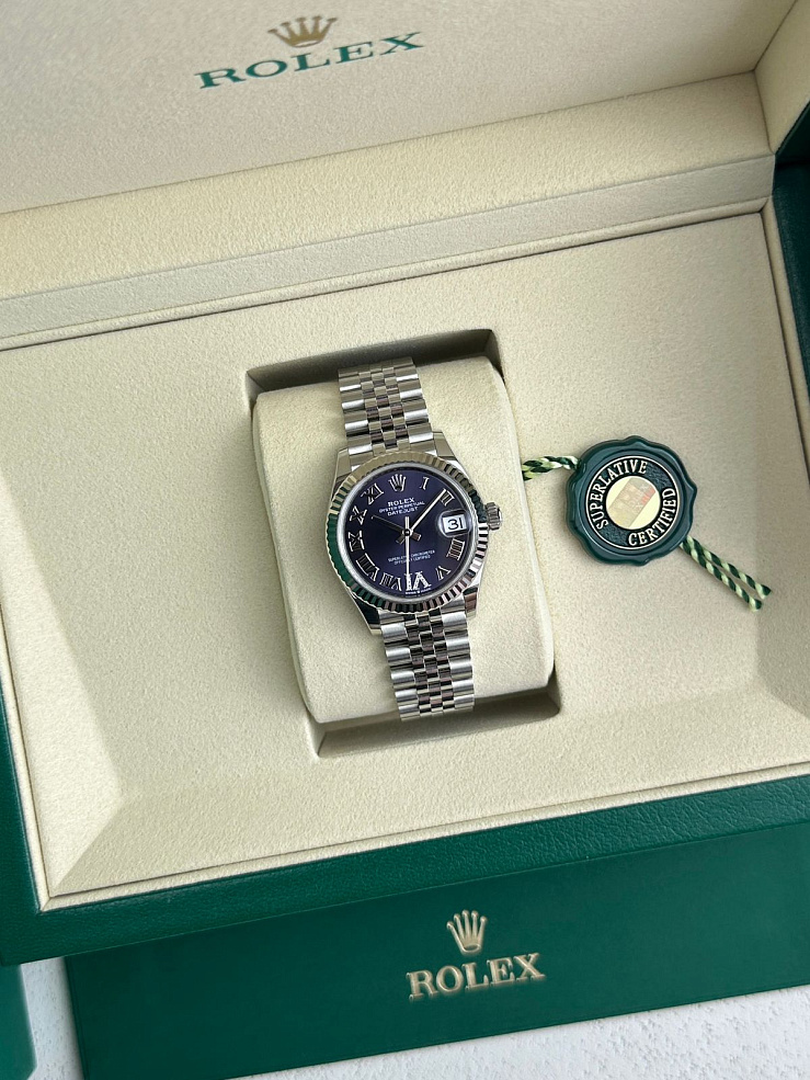 Datejust 31mm Steel & White gold Purple VI Diamond Dial Jubilee Bracelet